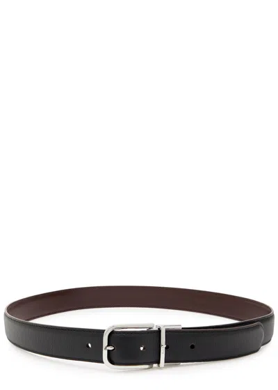 Paul Smith Reversible Grained Leather Belt In Black