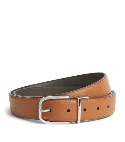 Paul Smith Reversible Leather Belt In Yellow