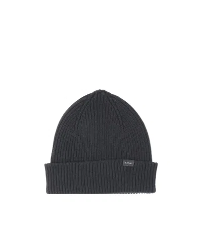 Paul Smith Rib Knit Hat In Black