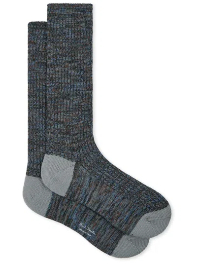 Paul Smith Dark Grey Chunky Marl Twist Cotton-blend Socks
