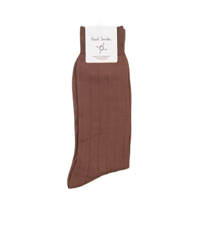 Paul Smith Rib Socks In Brown