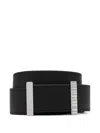 Paul Smith Ribbed-buckle Leather Belt In Black