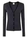 Paul Smith Ribbed Cardigan In Gray