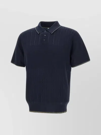 Paul Smith Ribbed Collar Polo Shirt In Blue