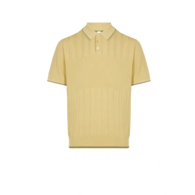 Paul Smith Ribbed Cotton Polo Shirt In Yellow