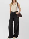 Paul Smith Ribbed Cotton Tank Top With Contrast Trim In Gold