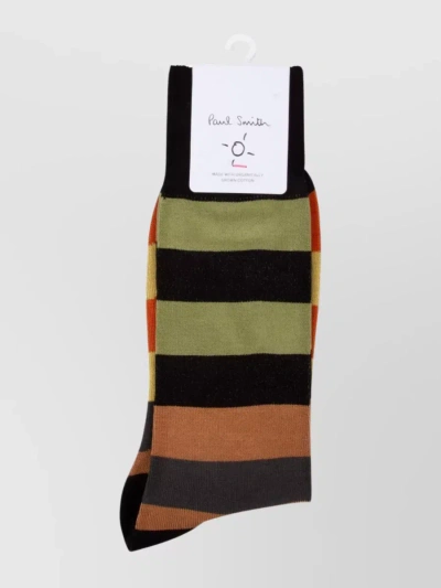 Paul Smith Ribbed Cuffs In Striped Pattern In Multicoloured