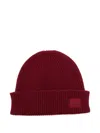 Paul Smith Ribbed Knit Beanie Hat In Rich Bordeaux In Brown