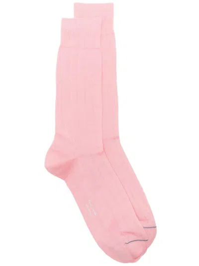 Paul Smith Ribbed Socks In Pink