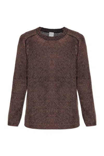 Paul Smith Ribbed Sweater In Brown