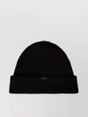 Paul Smith Ribbed Texture Wool And Cashmere Hat In Black