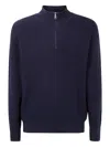 Paul Smith Mens Sweater Zip Neck In Blue