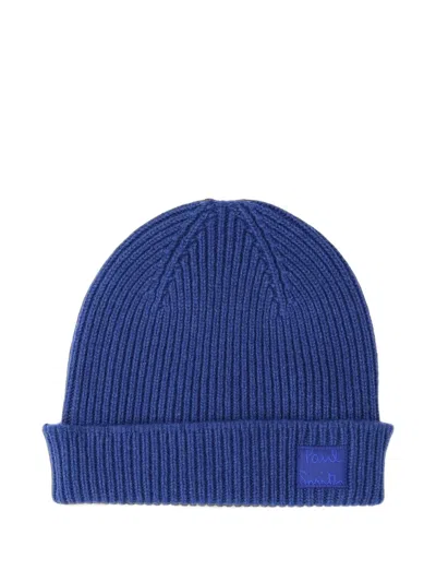 Paul Smith Ribbed-knit Beanie Hat In Blue