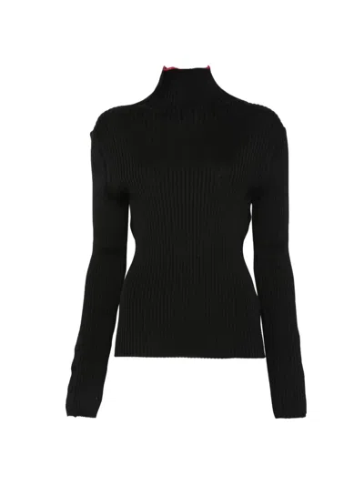 Paul Smith Ribbed-knit High-neck Sweater In Black