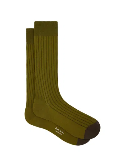 Paul Smith Ribbed-knit Socks In Green