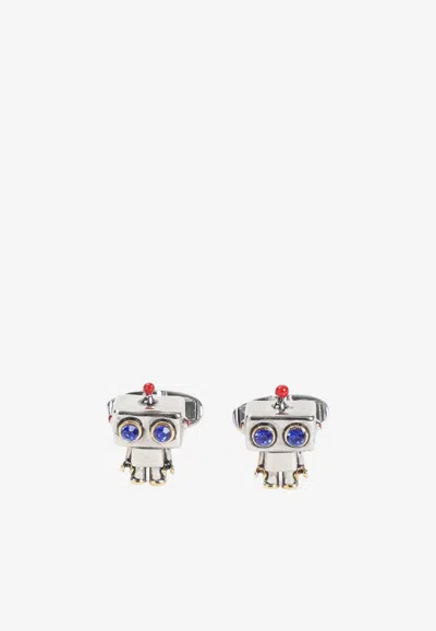 Paul Smith Robot Striped Cufflinks In Multi