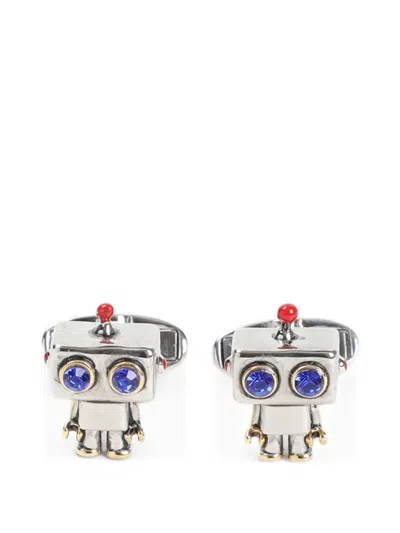 Paul Smith Robot-motif Cufflinks In Gray