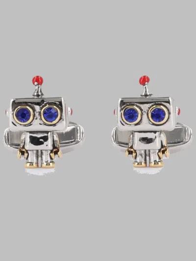 Paul Smith Robot-shaped Cufflinks In Silver