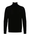Paul Smith Stripe-detailing Roll-neck Jumper In Black