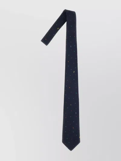 Paul Smith Rolled Multicolor Slim Silhouette Neckwear In Blue
