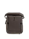 Paul Smith Roll-top Logo-print Backpack In Brown