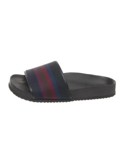 Pre-owned Paul Smith Rubber Striped Slides In Blue