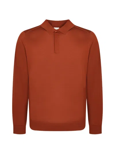 Paul Smith Rust Brown Washable Merino-wool Polo Shirt