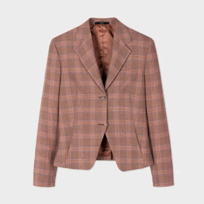 Paul Smith Rust Check Wool Blazer Red