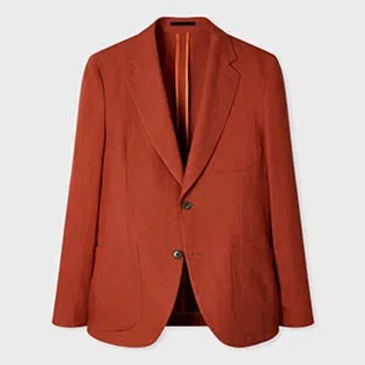 Paul Smith Rust Red Linen Two-button Blazer Orange