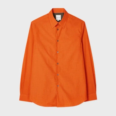 Paul Smith Rust Tiny Dot Print Cotton Shirt Red