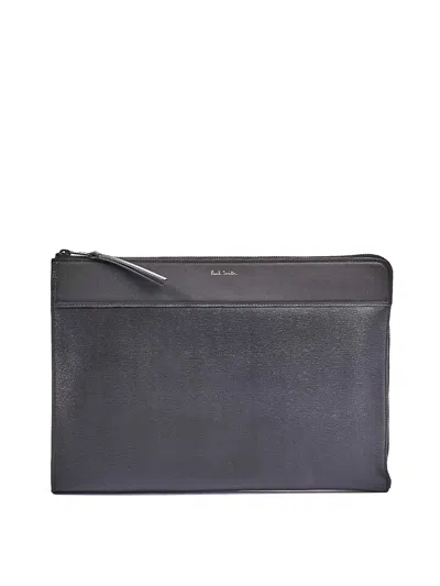 Paul Smith Saffiano Pc Holder In Black