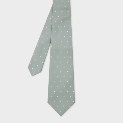 Paul Smith Sage Green Polka Dot Tie