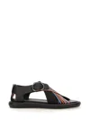 Paul Smith Women's 'signature Stripe' 'citrus' Sandals Black In Black