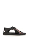 Paul Smith Women's 'signature Stripe' 'citrus' Sandals Black In Black