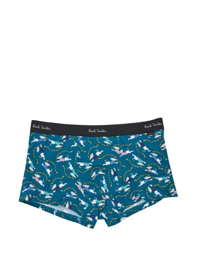 Paul Smith Sausage Dog Print Boxers In Blue