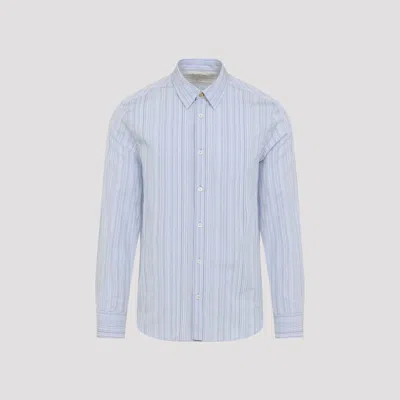 Paul Smith Striped Long-sleeved Shirt In Gnawed Blue