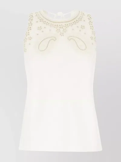 Paul Smith Scalloped Edges Stretch Viscose Top