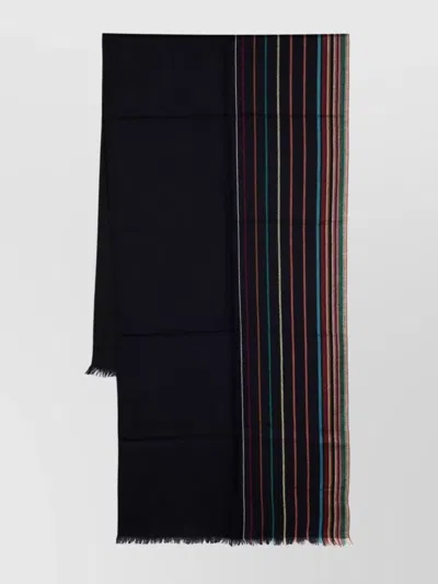 PAUL SMITH SCARF FRAYED EDGE MULTICOLOR STRIPES