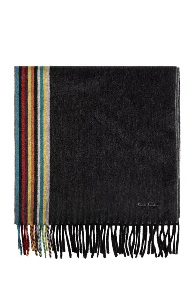 Paul Smith Signature Stripe Cashmere Scarf In Multi