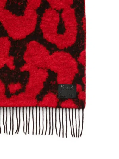 Paul Smith Scarf Wool 55% "mya" In Red