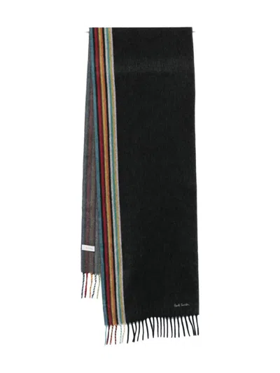 Paul Smith Fringed Scarf In Black