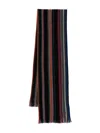 Paul Smith Multicolor Vertical Stripe Ribbed Knit Scarf In Multi