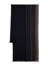 Paul Smith Wool-silk Signature Stripe Scarf In Blue