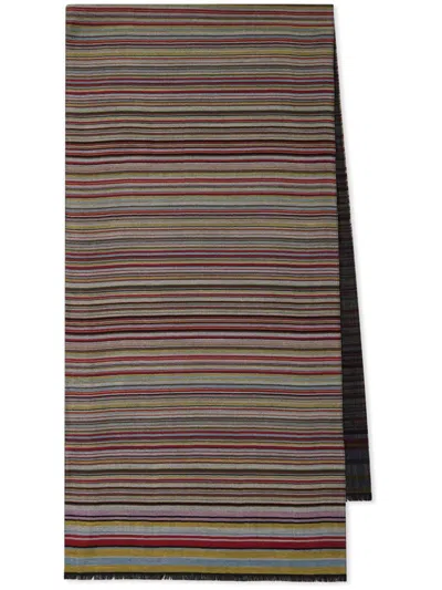 PAUL SMITH PAUL SMITH SIGNATURE STRIPE WOOL AND SILK SCARF