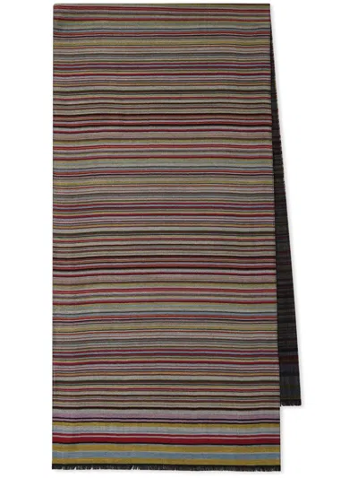 PAUL SMITH PAUL SMITH SIGNATURE STRIPE WOOL AND SILK SCARF