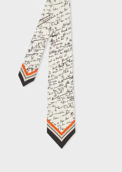 Paul Smith 'script' Print Silk Tie Red