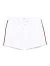 Paul Smith Mare Bianco Swim Shorts With Drawstring Waist And Side Stripes In White