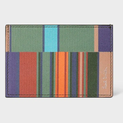 Paul Smith 'seasonal Stripe' Leather Card Holder Multicolour