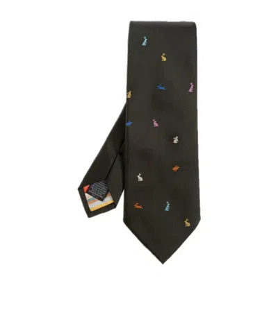 PAUL SMITH PAUL SMITH RABBIT EMBROIDERED TIE