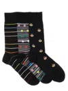 Paul Smith Multicolour Cotton Blend Socks In Black